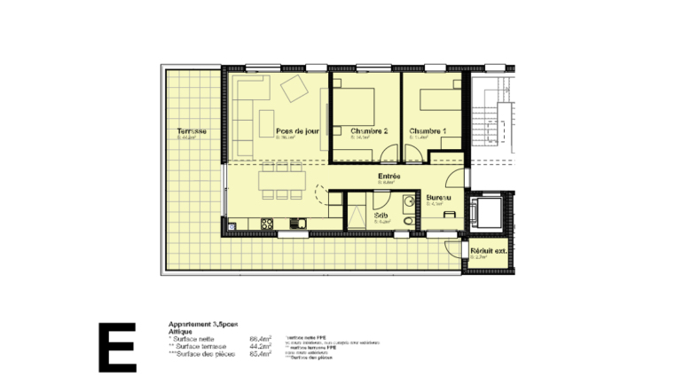 Appartement E (Attique)