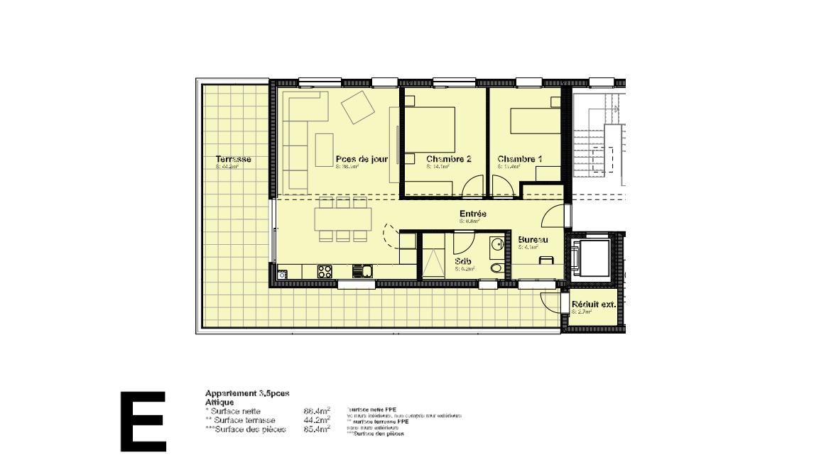 Appartement E (Attique)