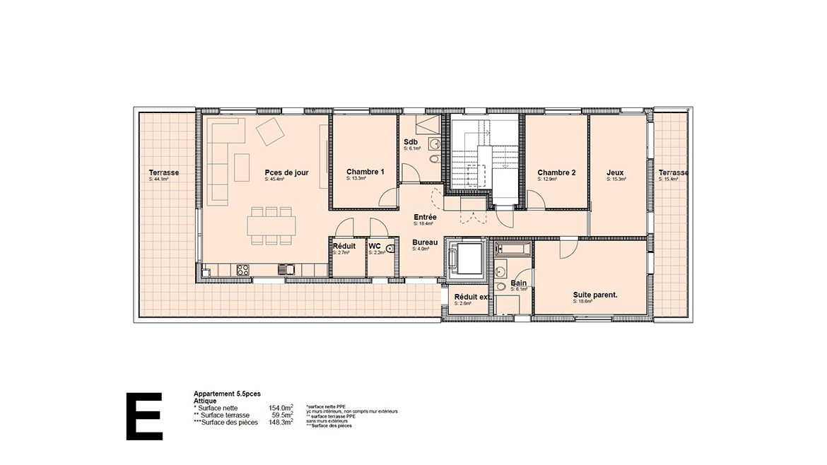 Appartement E (Attique)