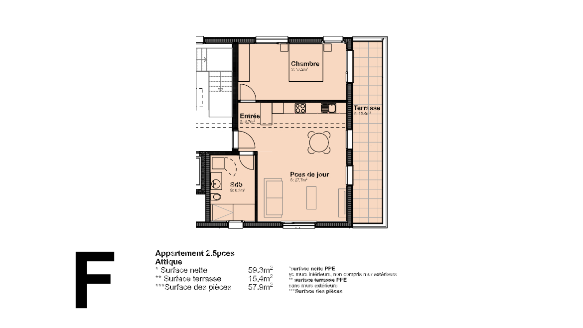 Appartement F (Attique)